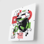 MARVIN THE MARTIAN™ Glitch Vierkante Klok (Hoek)