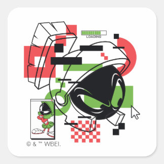 MARVIN THE MARTIAN™ Glitch Vierkante Sticker