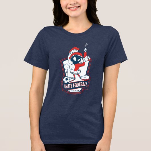 MARVIN THE MARTIAN™ "I Hate Football" Graphic Tri-Blend Shirt (Voorkant)