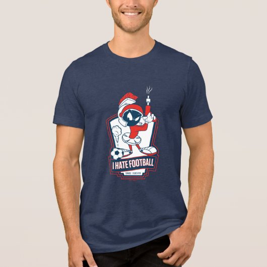MARVIN THE MARTIAN™ "I Hate Football" Graphic Tri-Blend Shirt (Voorkant)