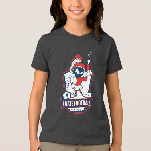 MARVIN THE MARTIAN™ "I Hate Football" Graphic Tri-Blend Shirt (Voorkant)