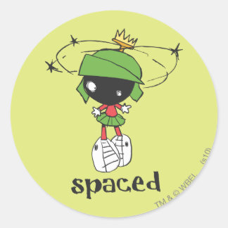 MARVIN THE MARTIAN™ in de ruimte Ronde Sticker
