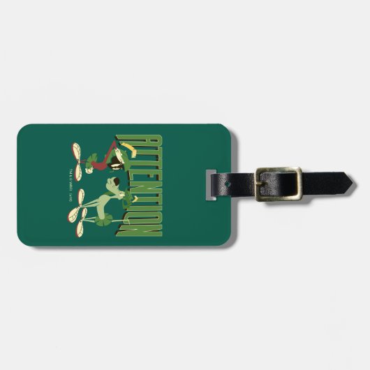 MARVIN THE MARTIAN™ & K-9 "Attentie" Bagagelabel (Voorkant horizontaal)