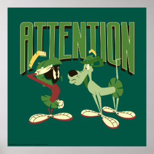 MARVIN THE MARTIAN™ & K-9 "Attentie" Poster