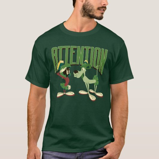 MARVIN THE MARTIAN™ & K-9 "Attentie" T-shirt (Voorkant)
