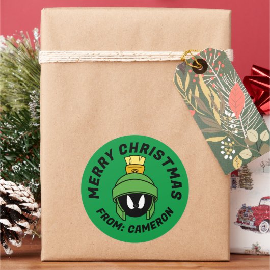 MARVIN THE MARTIAN™ Mad | Vrolijk kerstfeest Ronde Sticker (Feestdagen)