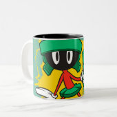 MARVIN THE MARTIAN™ met een laser Tweekleurige Koffiemok (Voorkant links)