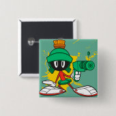 MARVIN THE MARTIAN™ met een laser Vierkante Button 5,1 Cm (Voorkant /achterkant)