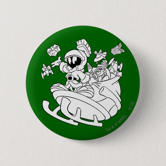 MARVIN THE MARTIAN™ met speelgoed Ronde Button 5,7 Cm (Voorkant)