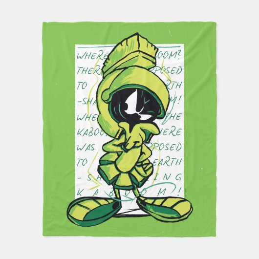 MARVIN THE MARTIAN™ Quote Sketch Fleece Deken (Voorkant)