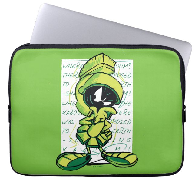 MARVIN THE MARTIAN™ Quote Sketch Laptop Sleeve (Voorkant)
