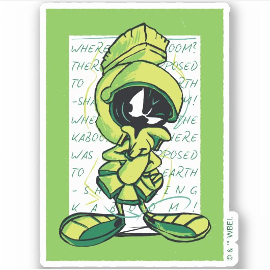 MARVIN THE MARTIAN™ Quote Sketch Sticker (Voorkant)