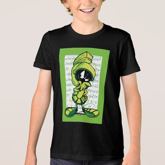 MARVIN THE MARTIAN™ Quote Sketch Tri-Blend Shirt (Voorkant)