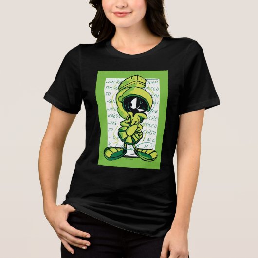 MARVIN THE MARTIAN™ Quote Sketch Tri-Blend Shirt (Voorkant)