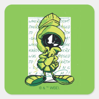 MARVIN THE MARTIAN™ Quote Sketch Vierkante Sticker