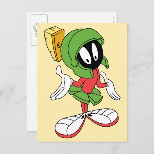 MARVIN THE MARTIAN™ Shrug Briefkaart (Voorkant / Achterkant)