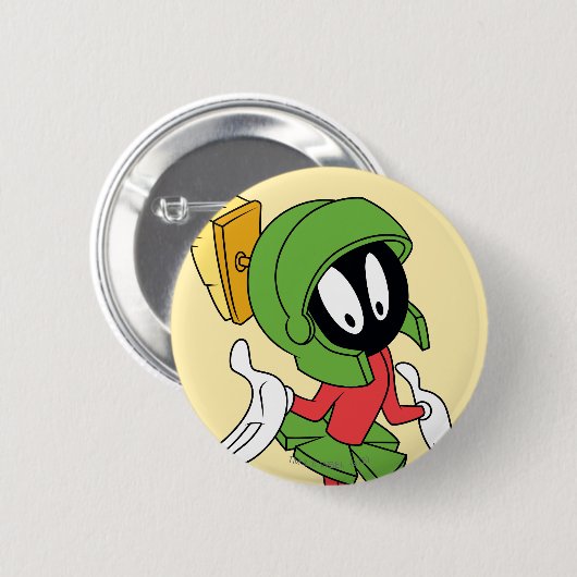 MARVIN THE MARTIAN™ Shrug Ronde Button 5,7 Cm (Voorkant /achterkant)