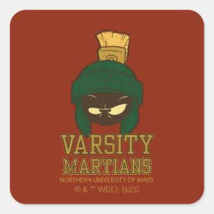 MARVIN THE MARTIAN™ Varsity Collegiate Graphic Vierkante Sticker