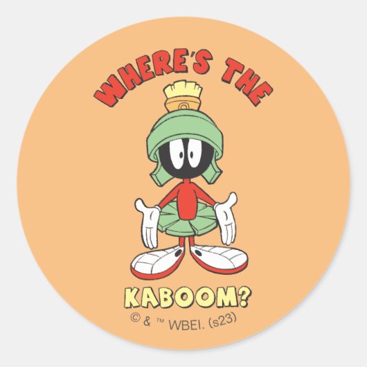 MARVIN THE MARTIAN™ Waar is de Kaboom? Ronde Sticker (Voorkant)