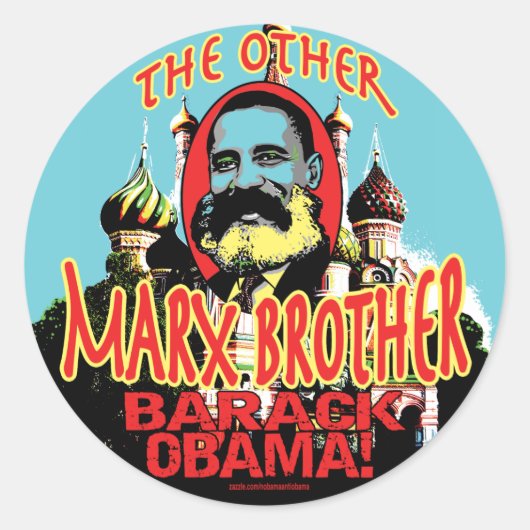 Marx Brother anti Obama Shirt Ronde Sticker (Voorkant)