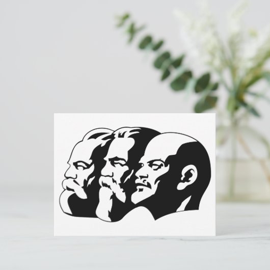 Marx, Engels en Lénin Briefkaart (Staand voorkant)