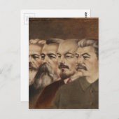 Marx, Engels, Lenin, en Stalin Briefkaart (Voorkant / Achterkant)