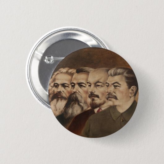 Marx, Engels, Lenin en Stalin Ronde Button 5,7 Cm (Voorkant /achterkant)