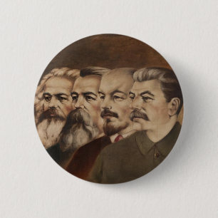 Marx, Engels, Lenin en Stalin Ronde Button 5,7 Cm
