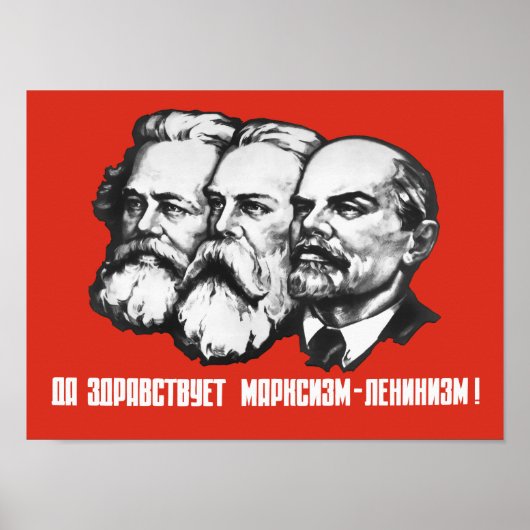 Marx - Engels - Lenin - Sovjetpropaganda Poster (Voorkant)