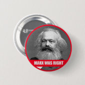 Marx had gelijk ronde button 5,7 cm (Voorkant /achterkant)