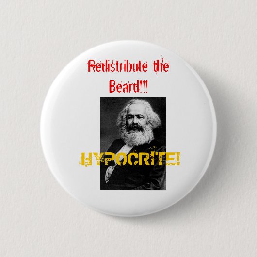 Marx, HYPOCRITE!, verdeel de baard!!! Ronde Button 5,7 Cm (Voorkant)