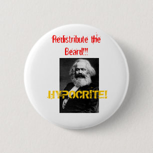 Marx, HYPOCRITE!, verdeel de baard!!! Ronde Button 5,7 Cm