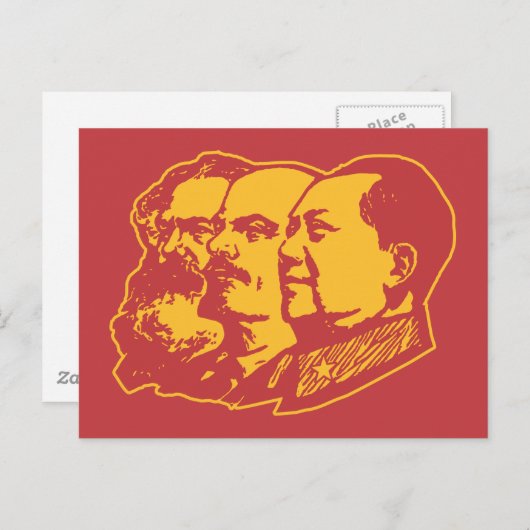 Marx Lenin Mao Portrait Briefkaart (Voorkant / Achterkant)