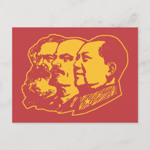 Marx Lenin Mao Portrait Briefkaart