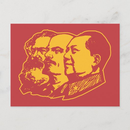 Marx Lenin Mao Portrait Briefkaart (Voorkant)