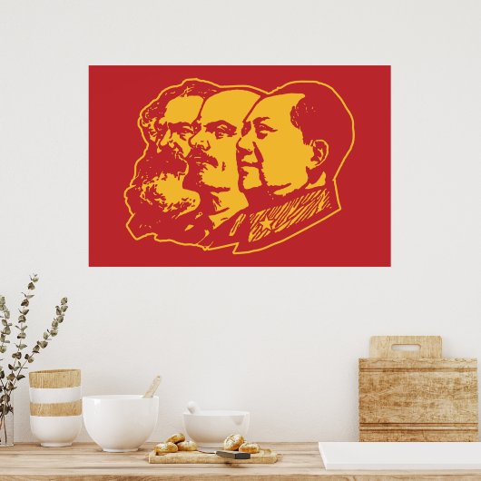 Marx Lenin Mao Portrait Poster (Keuken)