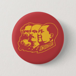 Marx Lenin Mao Portrait Ronde Button 5,7 Cm
