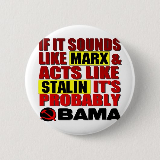 Marx, Stalin? Obama! Ronde Button 5,7 Cm (Voorkant)
