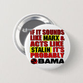 Marx, Stalin? Obama! Ronde Button 5,7 Cm (Voorkant /achterkant)