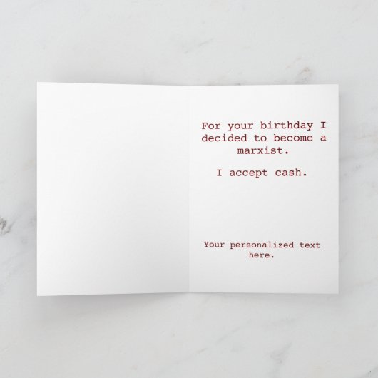 Marxist Birthday-kaart Kaart (Binnen)