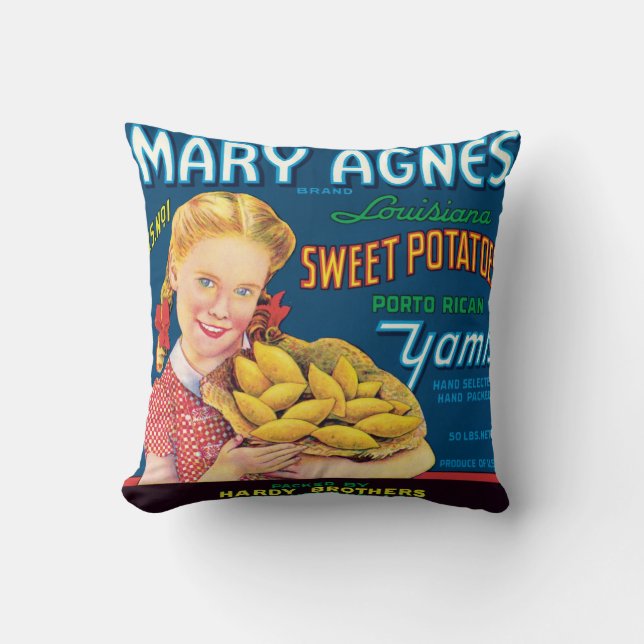 Mary Agnes Louisiana -  label voor zoete aardappel Kussen (Voorkant)