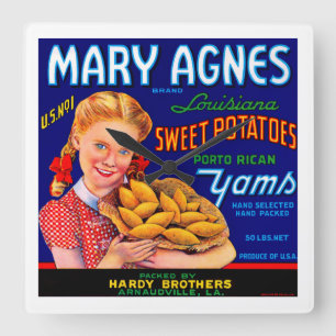Mary Agnes Louisiana Yams Vierkante Klok