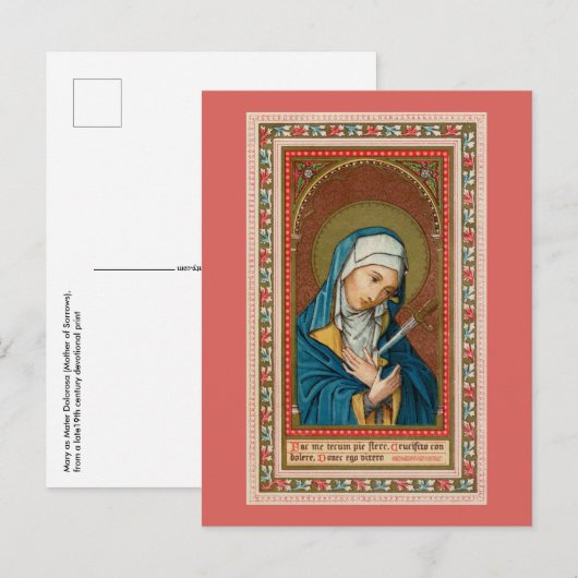 Mary als Mater Dolorosa (Moeder van Sorrijen) (SAU Briefkaart (Voorkant / Achterkant)