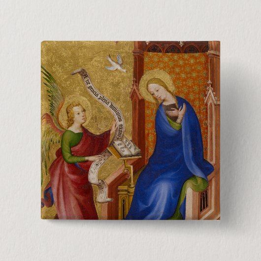Mary and Angel of Annunciation Vierkante Button 5,1 Cm (Voorkant)