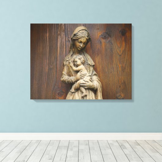 Mary and Baby Jesus Canvas Afdruk (Insitu (Houten vloer))