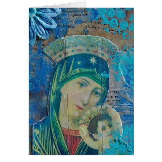 Mary and Child Mixed Media Collage (Voorkant)