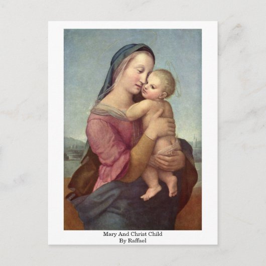 Mary and Christus Child van Raffael Briefkaart (Voorkant)