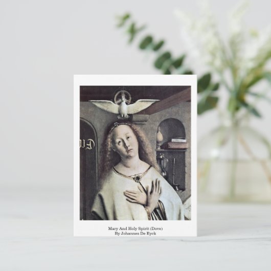 Mary and Heilige Geest (dove) van Johannes de Eyck Briefkaart (Staand voorkant)