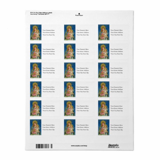 Mary and Jesus  Address Label (Full Sheet)