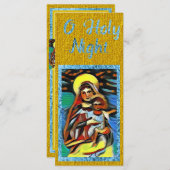 Mary and Jesus Art Kaart met kerstmis (Voorkant / Achterkant)